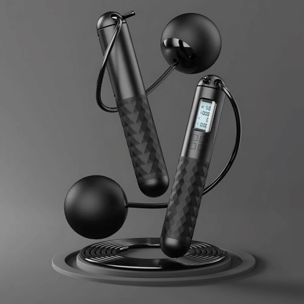 Smart Jump Rope Digital Counter - Przenośna bezprzewodowa skakanka bez linki, antypoślizgowa,