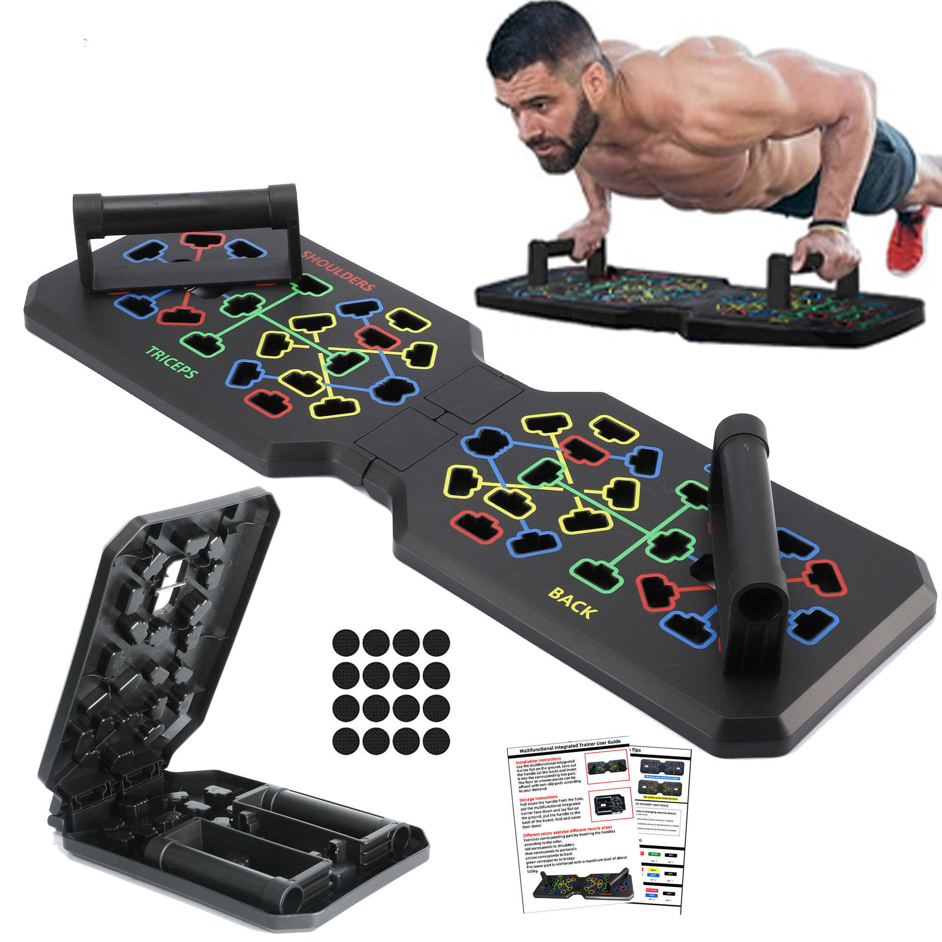 Push Up Board Foldable Multi Function - Składany system do ćwiczeń w pozycji