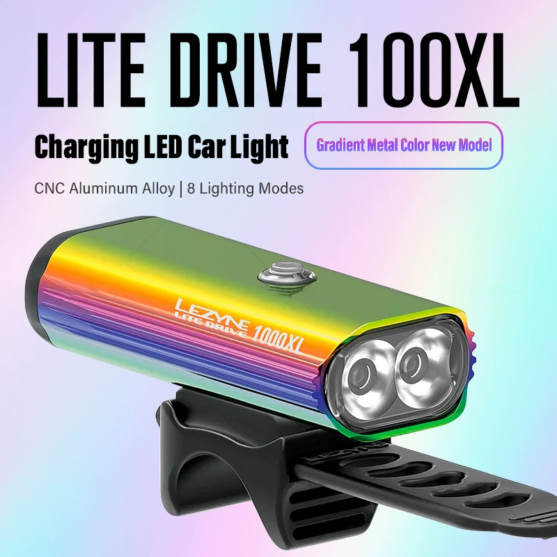 Rechargeable Bicycle Headlight 1000 Lumen - LEZYNE 1000 Lumenów Przednia Lampka Rowerowa