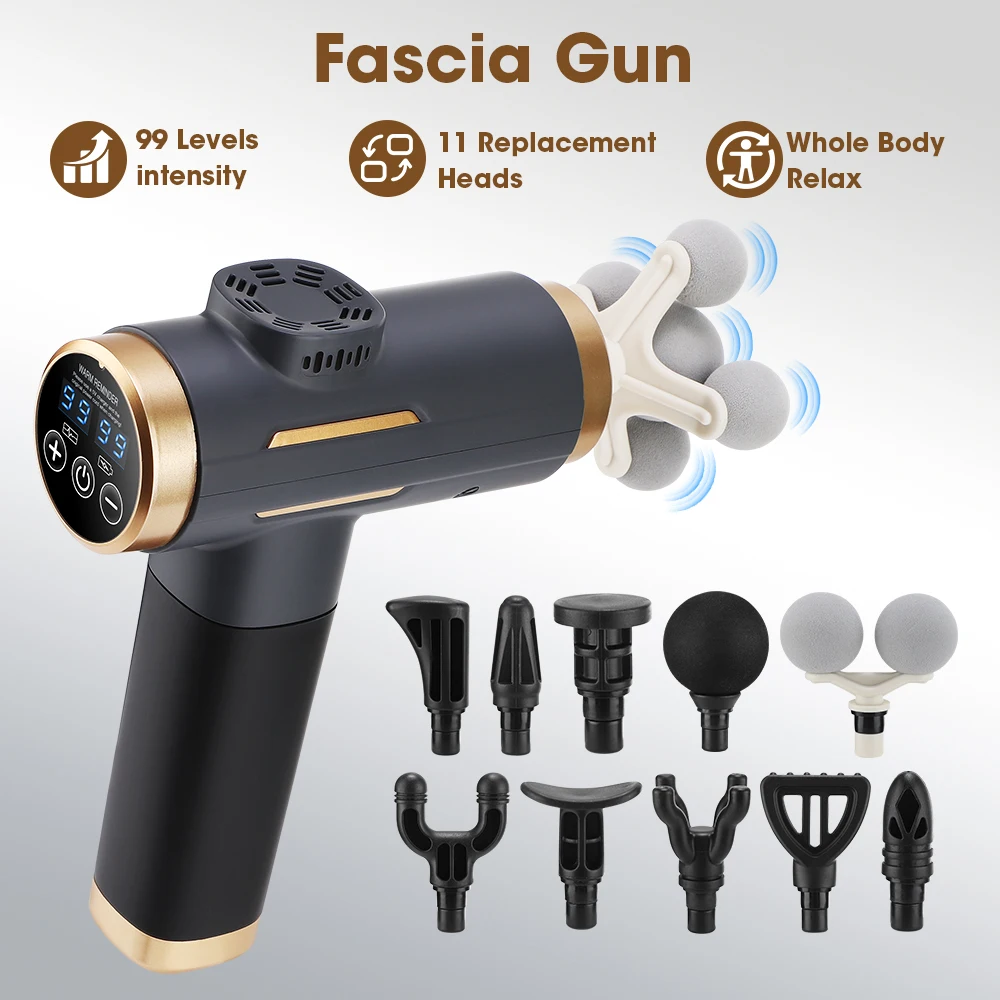Electric Massage Gun Deep Tissue - Elektryczny pistolet do masażu powięziowego 24W,