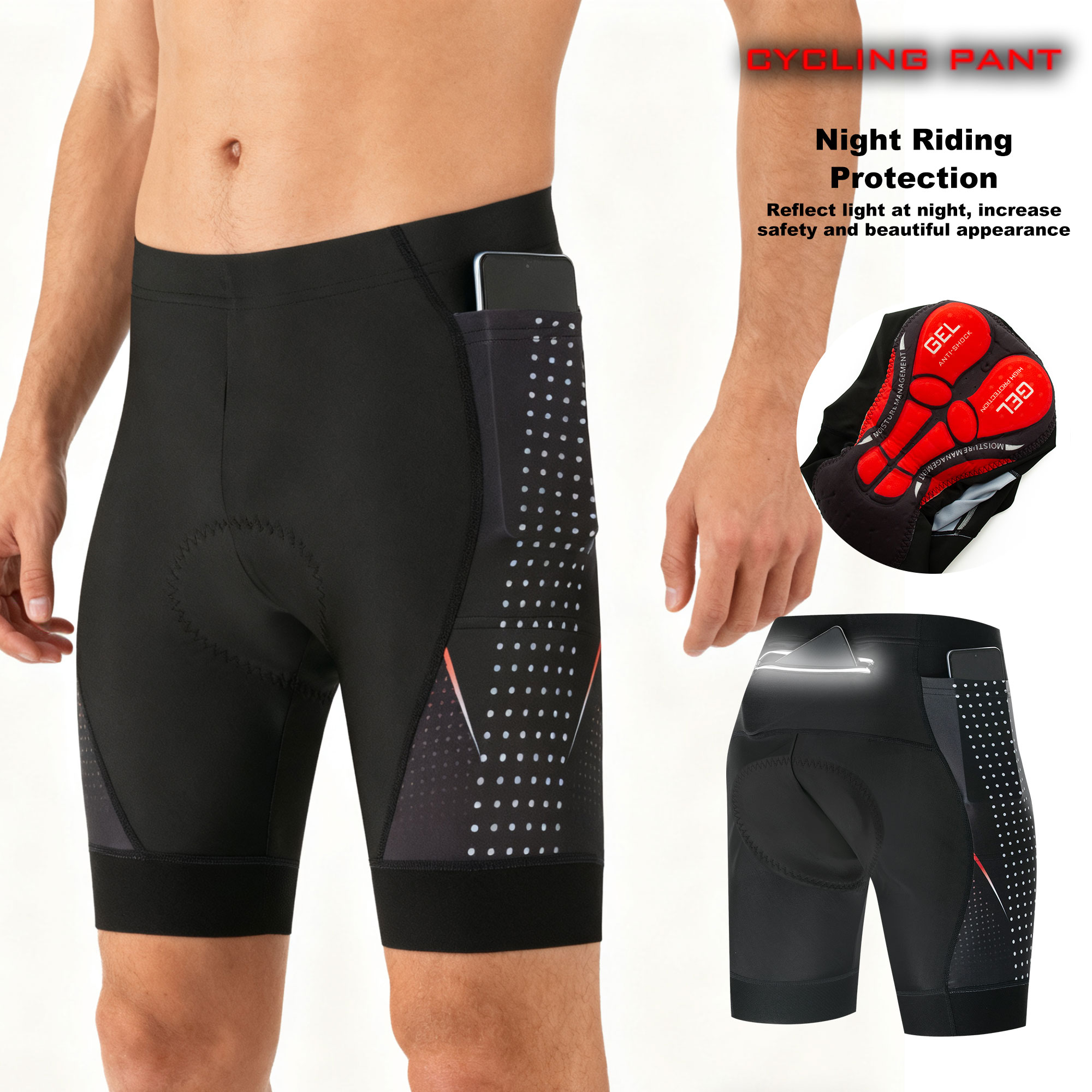 Padded Cycling Shorts 5D Gel - Profesjonalne spodenki rowerowe z wkładkami żelowymi