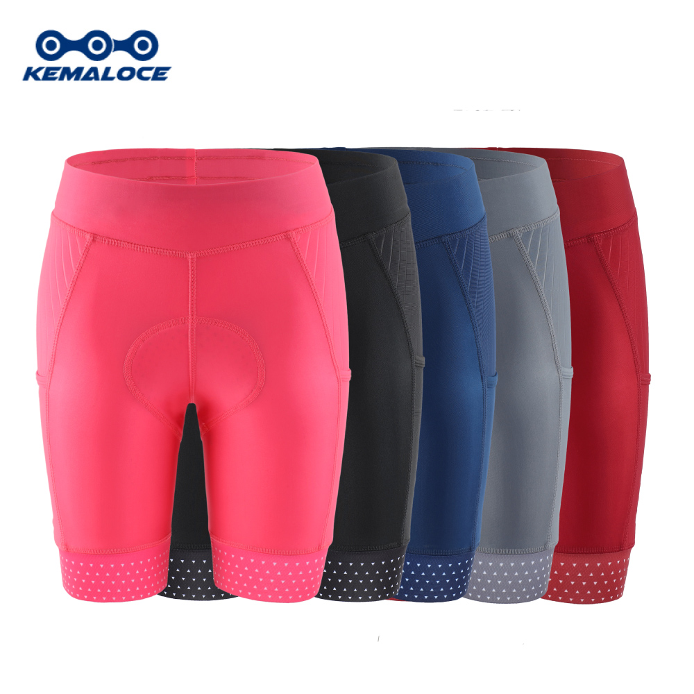 Padded Cycling Shorts 5D Gel - KEMALOCE damskie spodenki rowerowe 2024 różowo-czarne