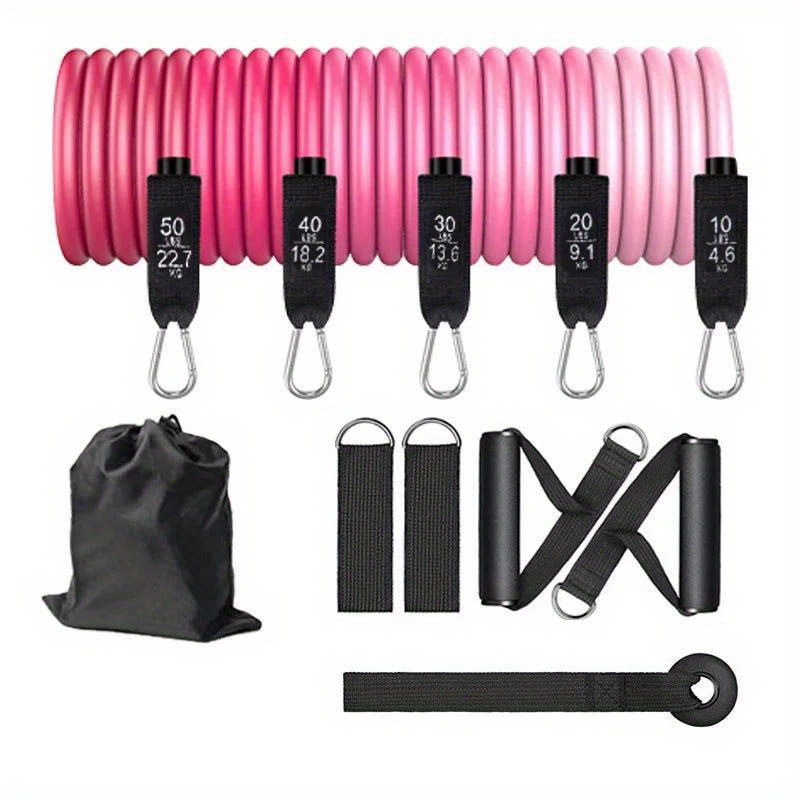 Pilates Bar Kit With Resistance Bands - 11-częściowy zestaw wzmocnionych drążków do pilatesu