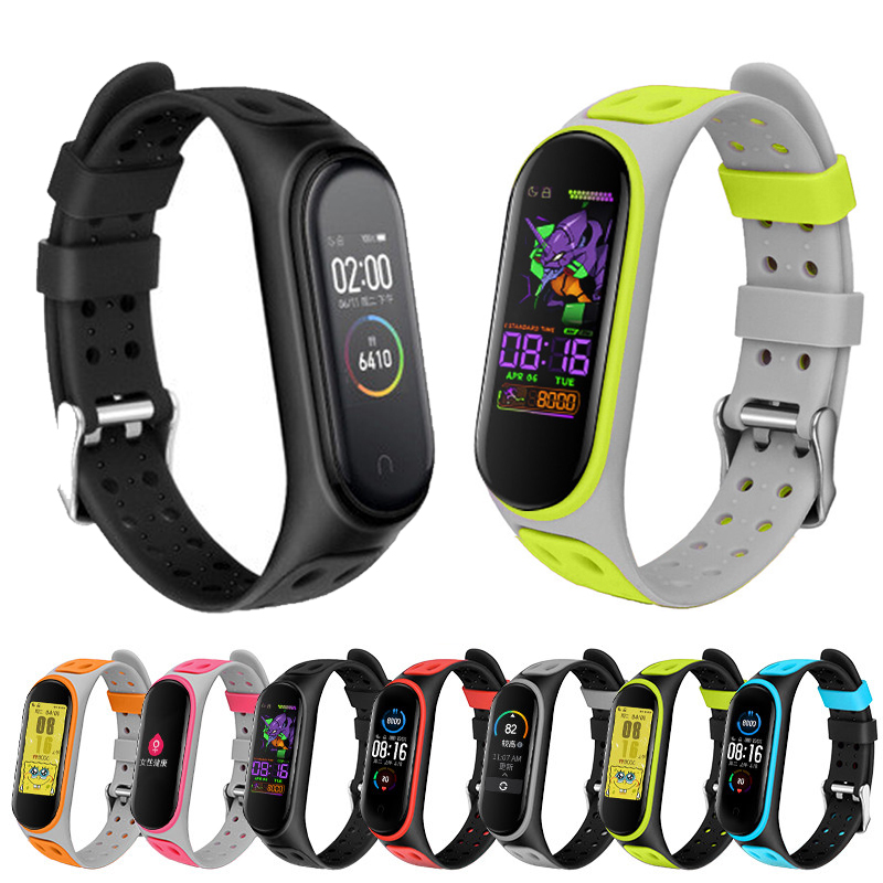 Resistance Bands Set With Handles - Dla Mi Band 3/4/5/6/7 Dwukolorowy silikonowy