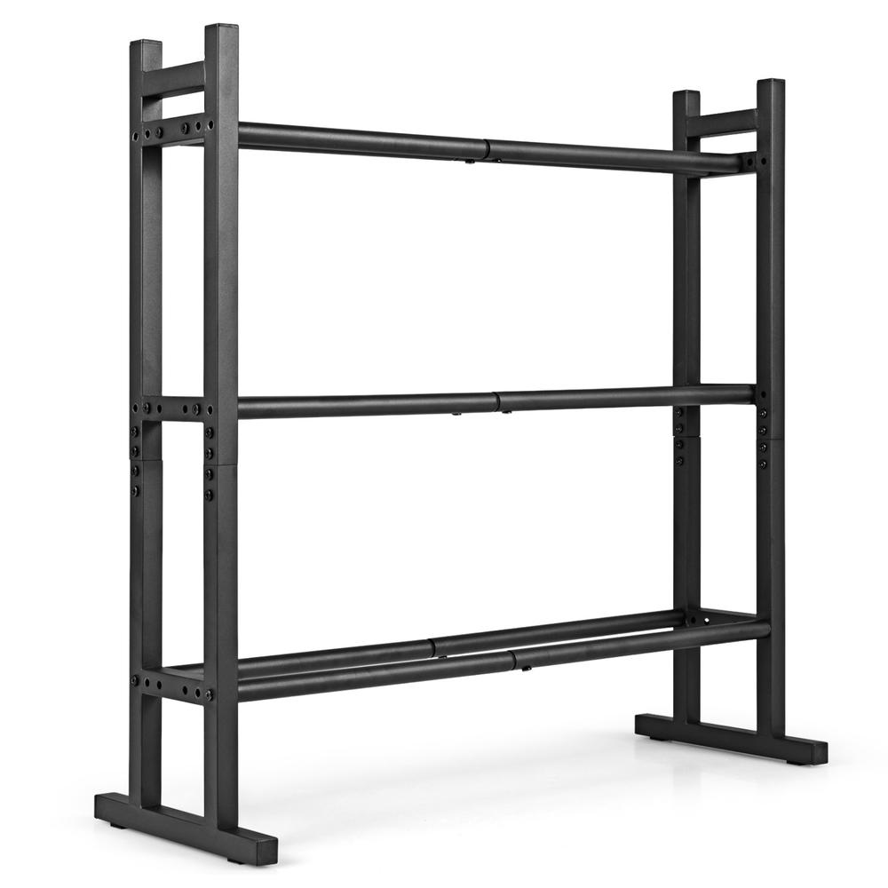 Fitness Equipment - Wytrzymały 3-poziomowy stojak na hantle, stalowy