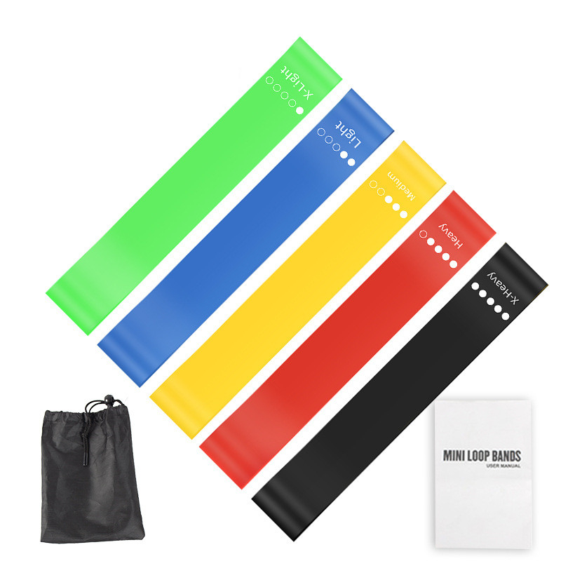 Pilates Bar Kit With Resistance Bands - Zestaw 5 gum oporowych TPE z