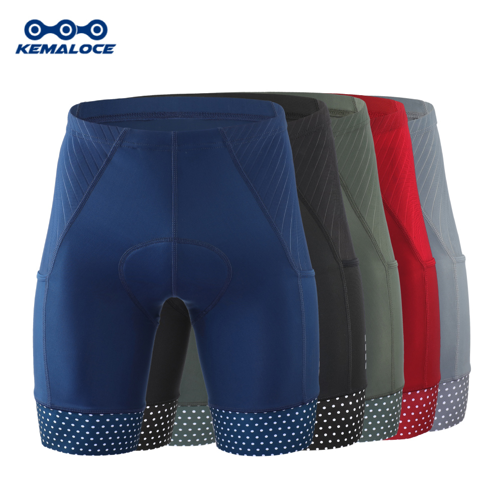 Padded Cycling Shorts 5D Gel - Męskie spodenki rowerowe KEMALOCE 5D wyścielane