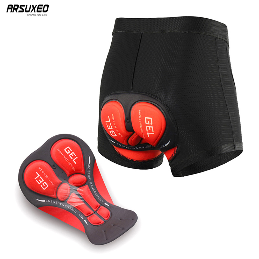Padded Cycling Shorts 5D Gel - ARSUXEO męskie spodenki rowerowe bielizna rowerowa