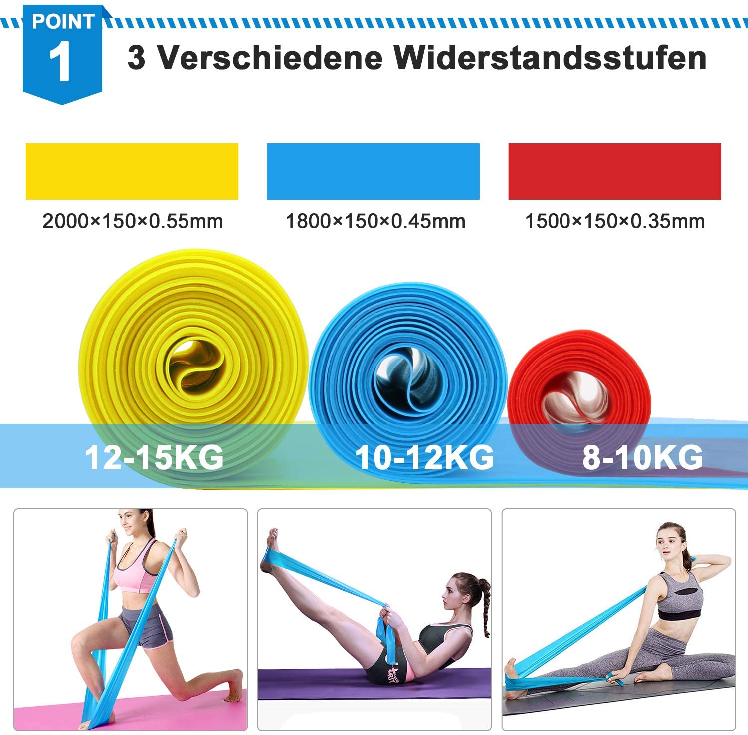 Elastyczne taśmy fitness 3 szt – Pilates Bar Kit With Resistance Bands recenzja i cena