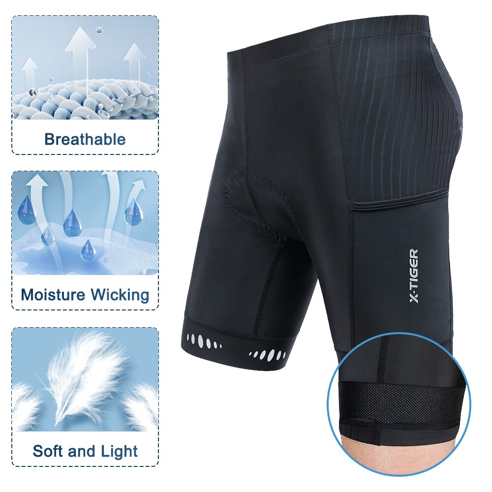 X-TIGER Męskie spodenki rowero – Padded Cycling Shorts 5D Gel recenzja i cena