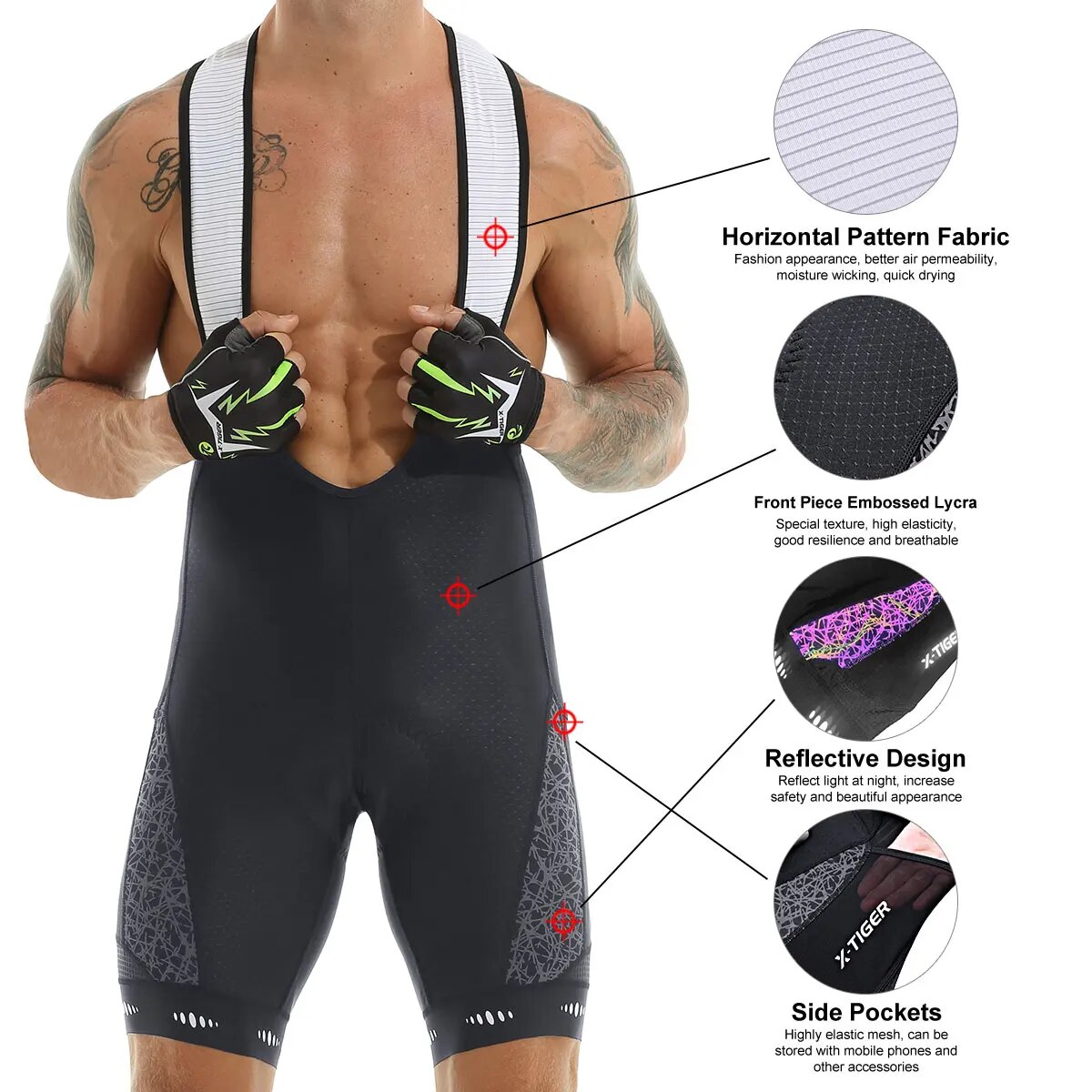 Spodenki rowerowe na szelkach  – Padded Cycling Shorts 5D Gel recenzja i cena