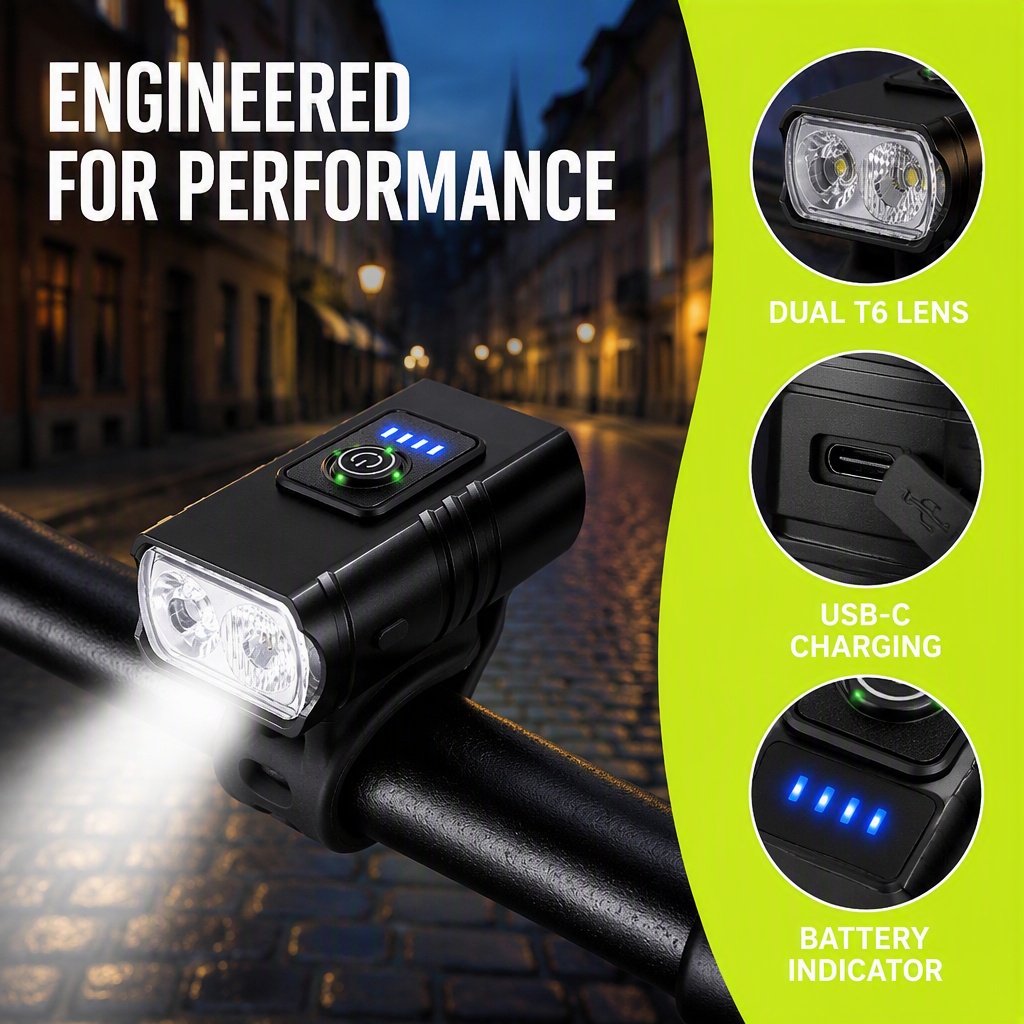 Lampka rowerowa USB ładowalna  – Rechargeable Bicycle Headlight 1000 Lumen recenzja i cena
