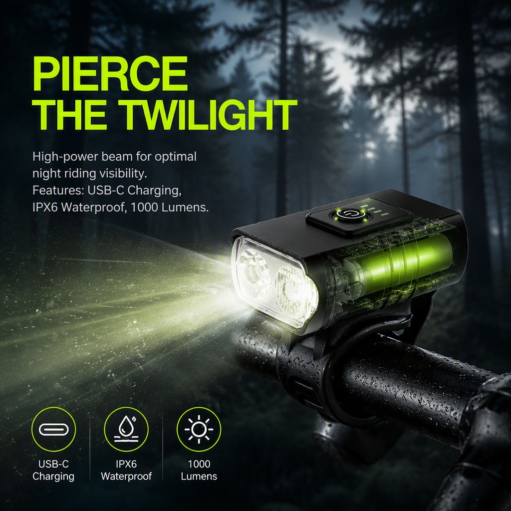 Lampka rowerowa USB ładowalna  – Rechargeable Bicycle Headlight 1000 Lumen recenzja i cena